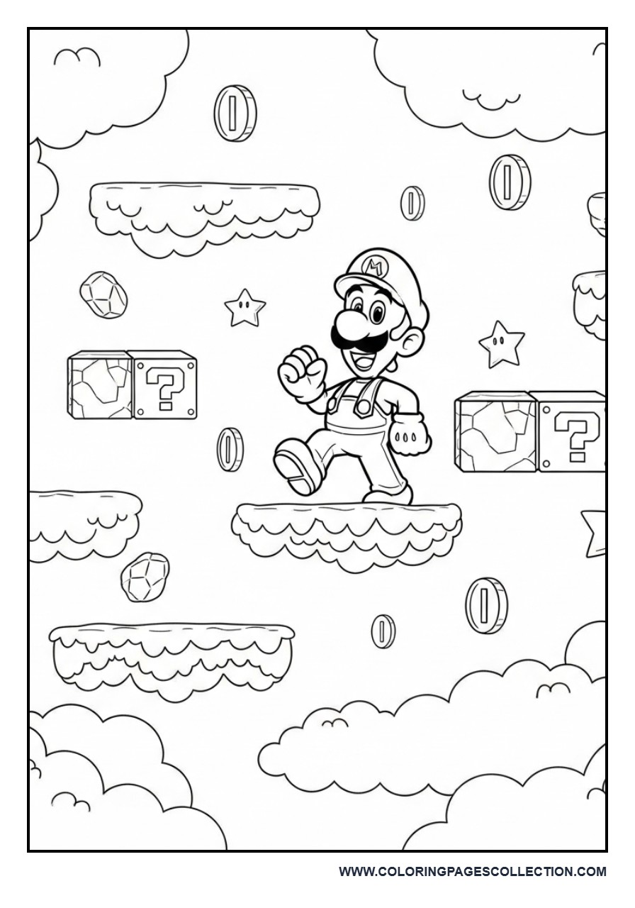 Luigi Exploring Sky World