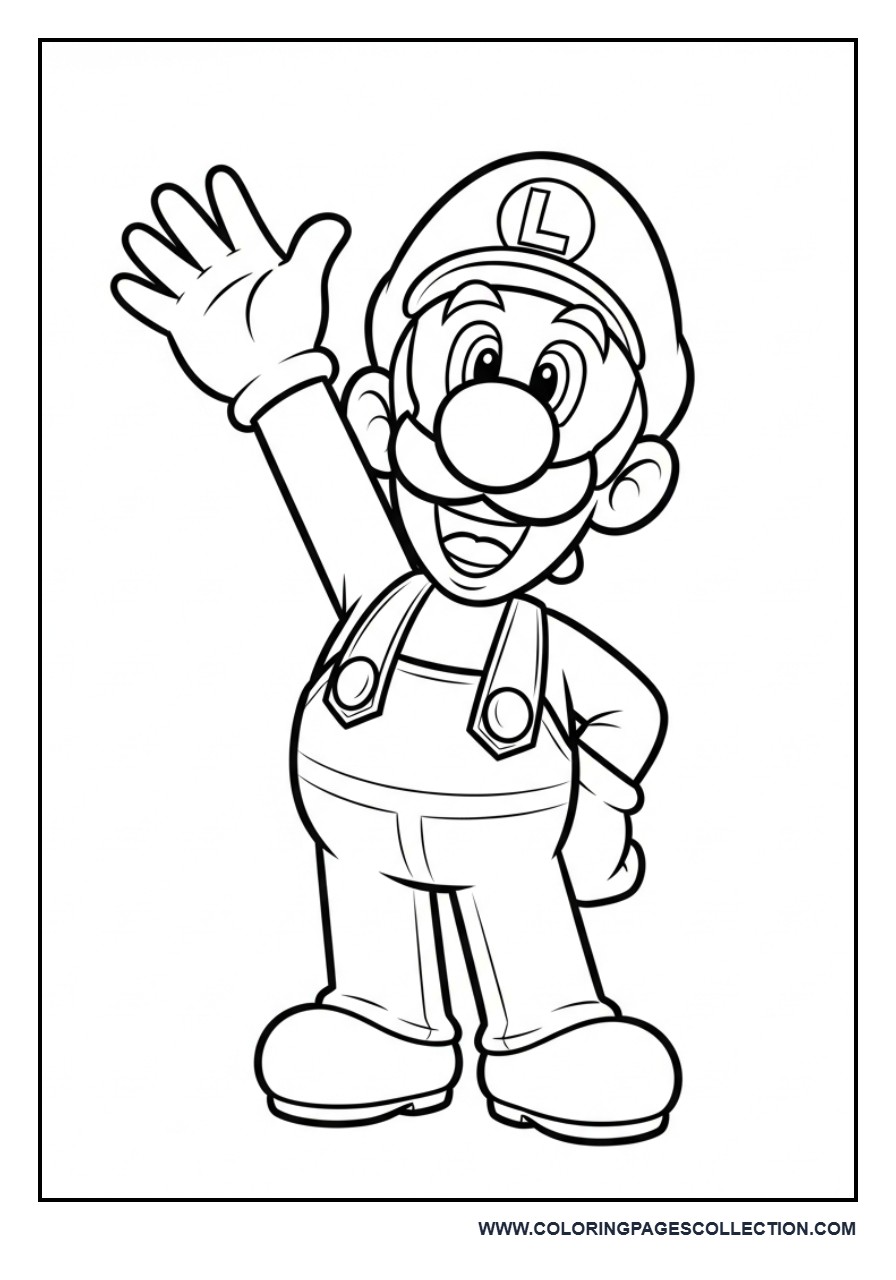Luigi Waving Hello