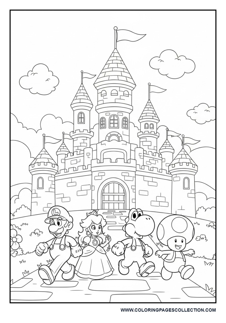Mario and Friends Exploring a Giant Castle
