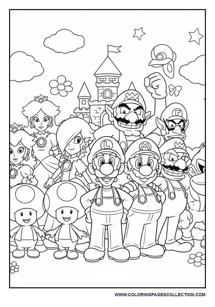 Mario Character Family Portrait