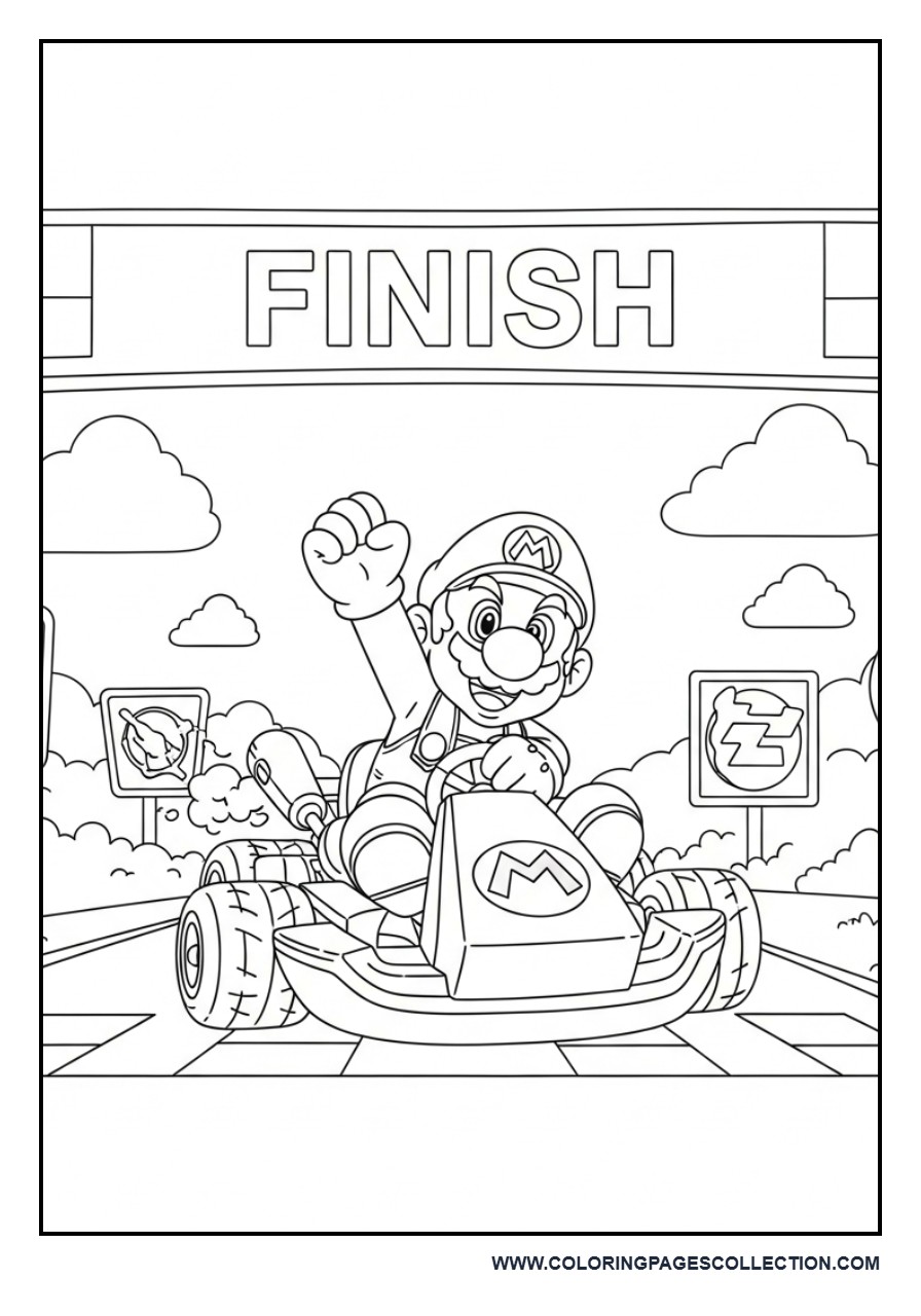Mario Crossing Finish Line