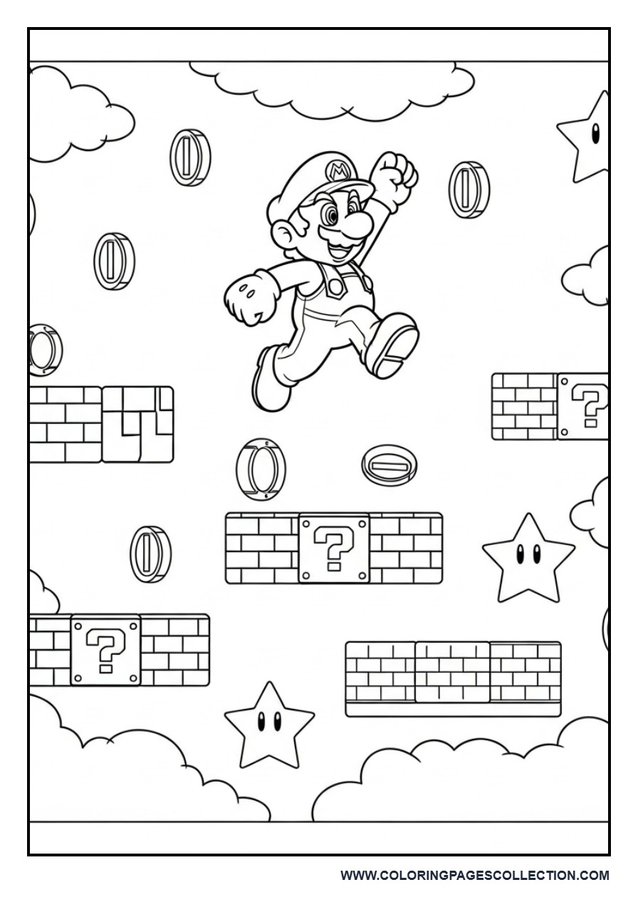 Mario Crossing Floating Platforms