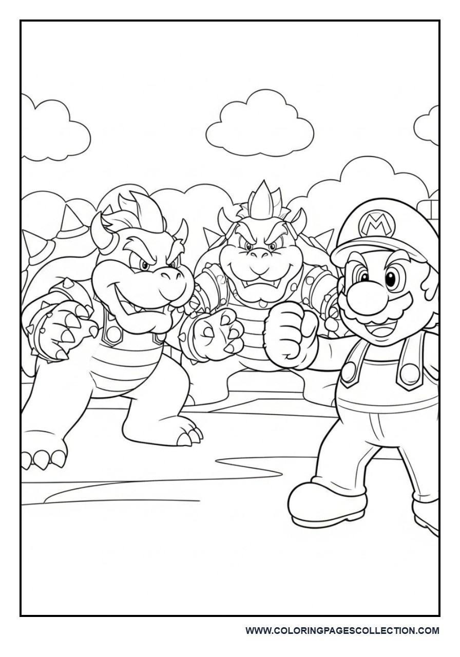 Mario Facing Bowser