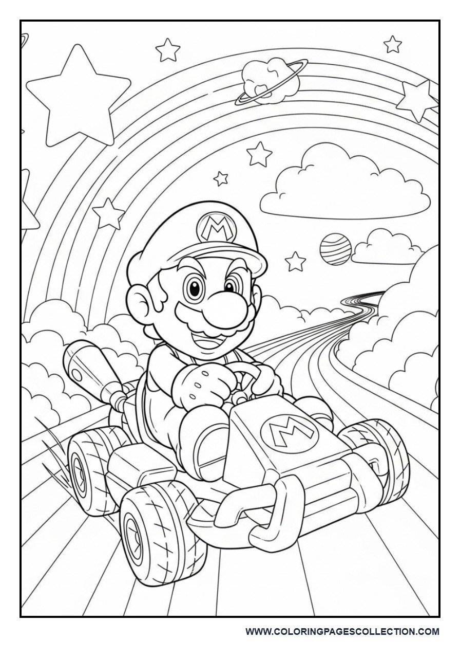 Mario on Rainbow Road