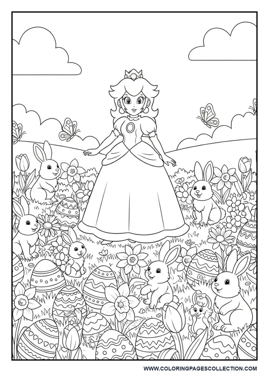 Princess Peach Easter Garden