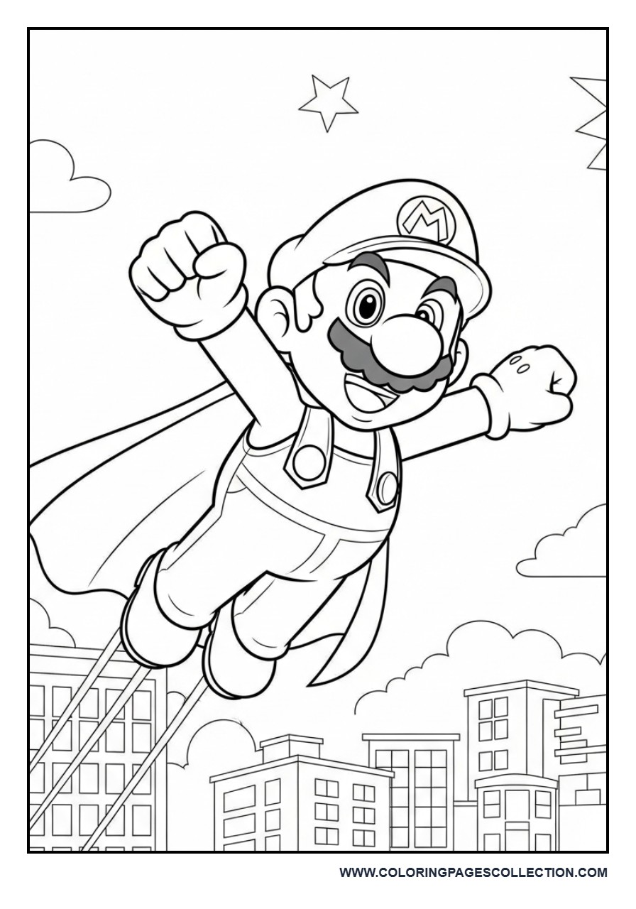 Superhero Mario Saving the Day