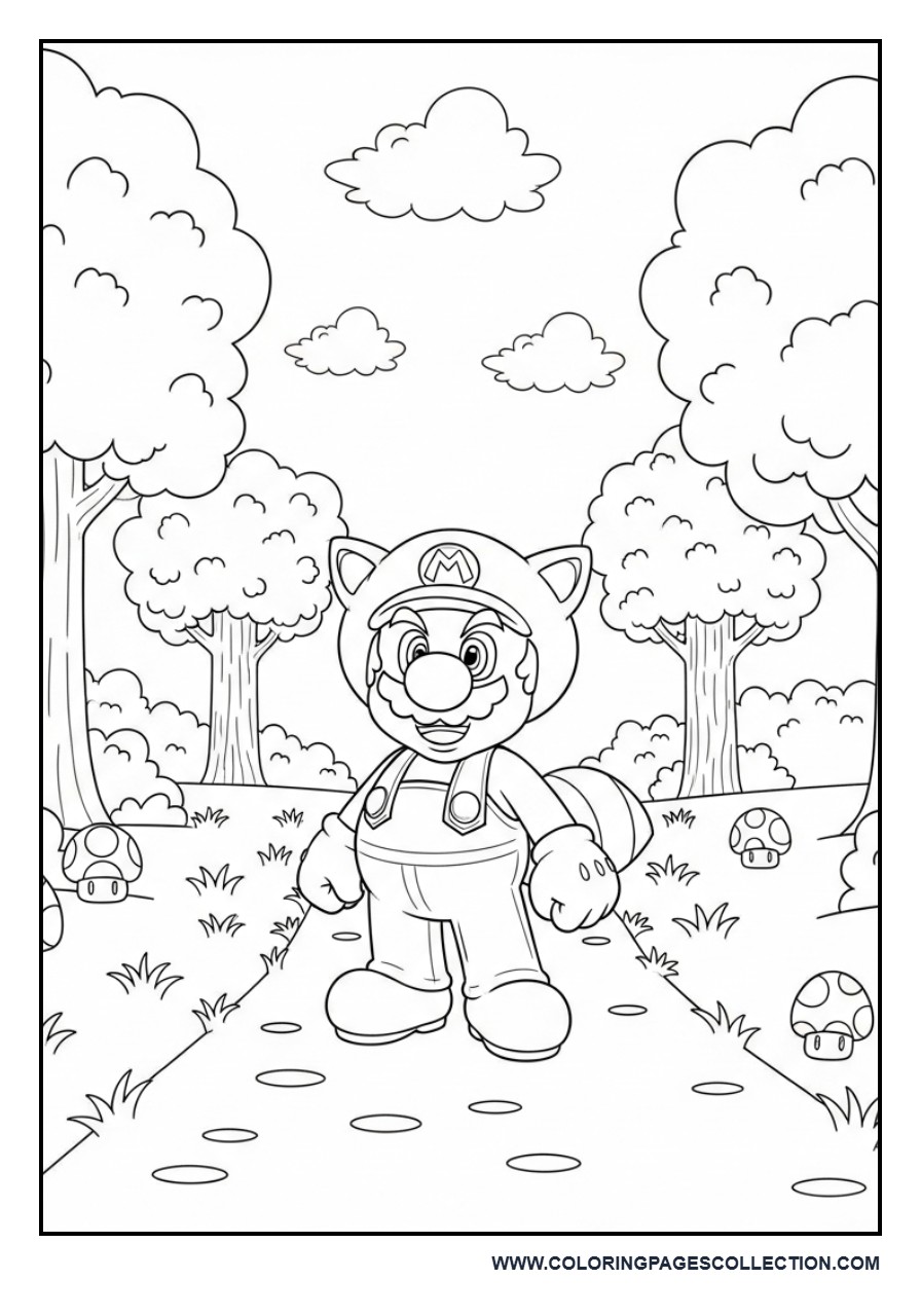 Tanooki Mario in Forest