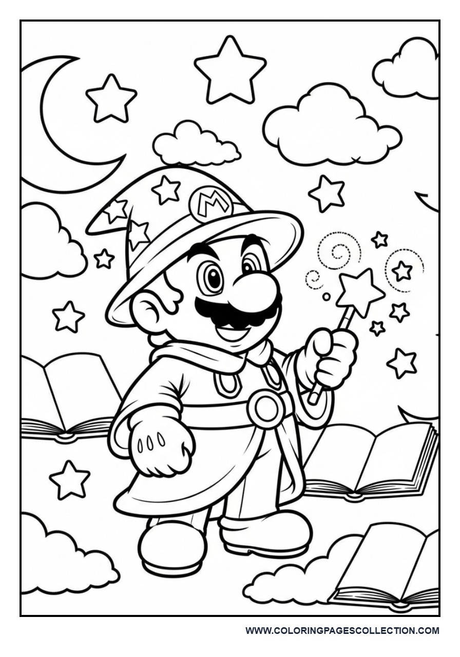 Wizard Mario Casting Magic