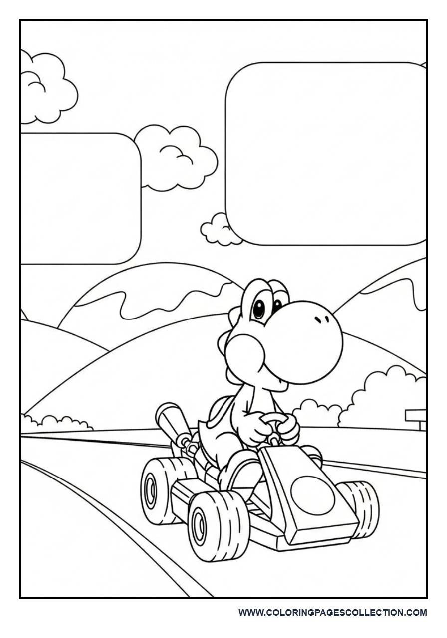 Yoshi Racing Through Track