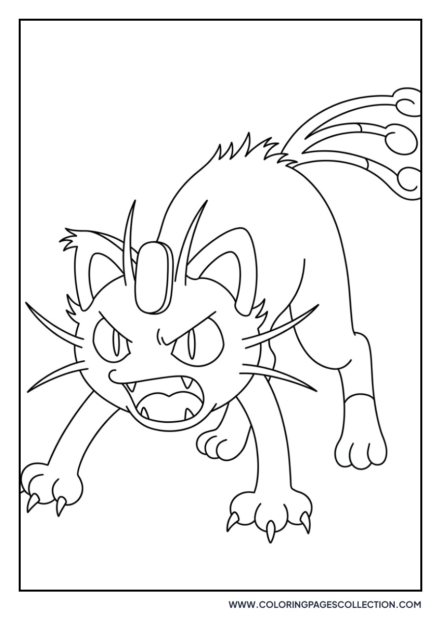 Angry Meowth Hissing