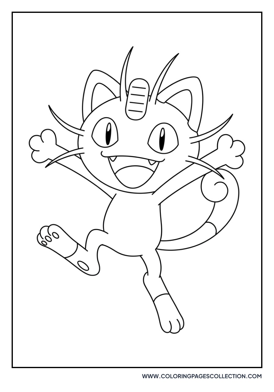 Happy Meowth Jumping