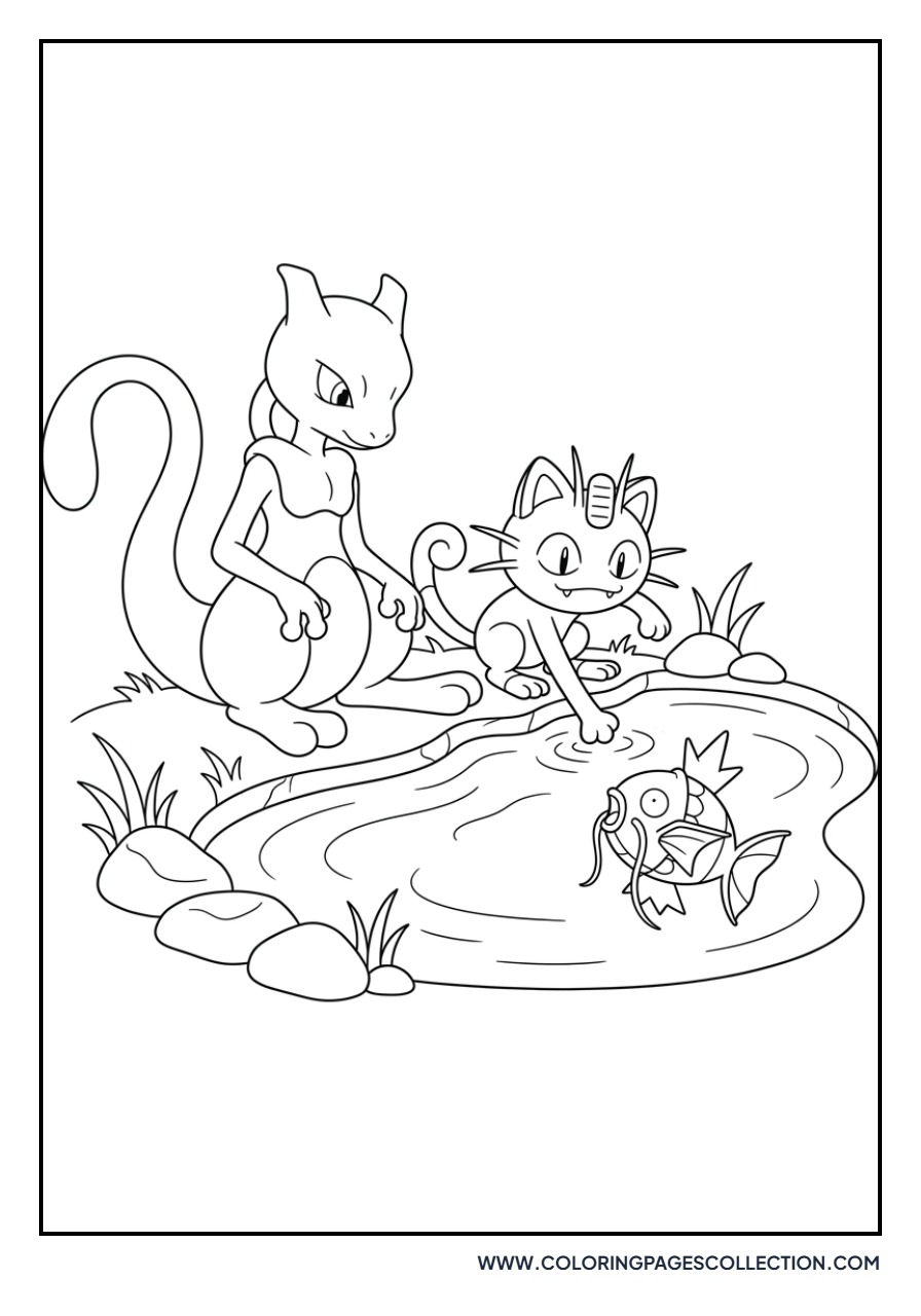 Meowth Catching a Fish