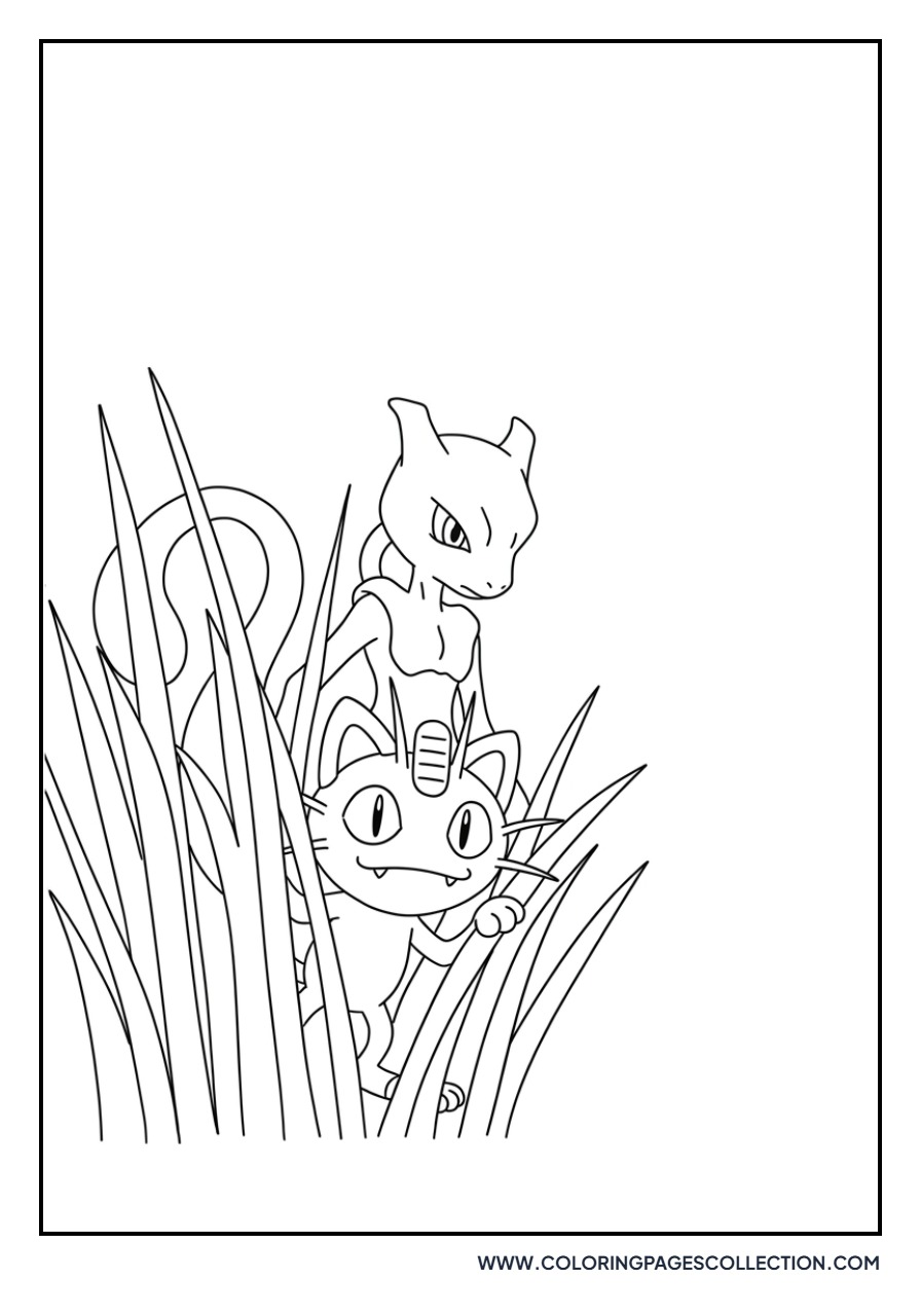 Meowth Hiding in Grass