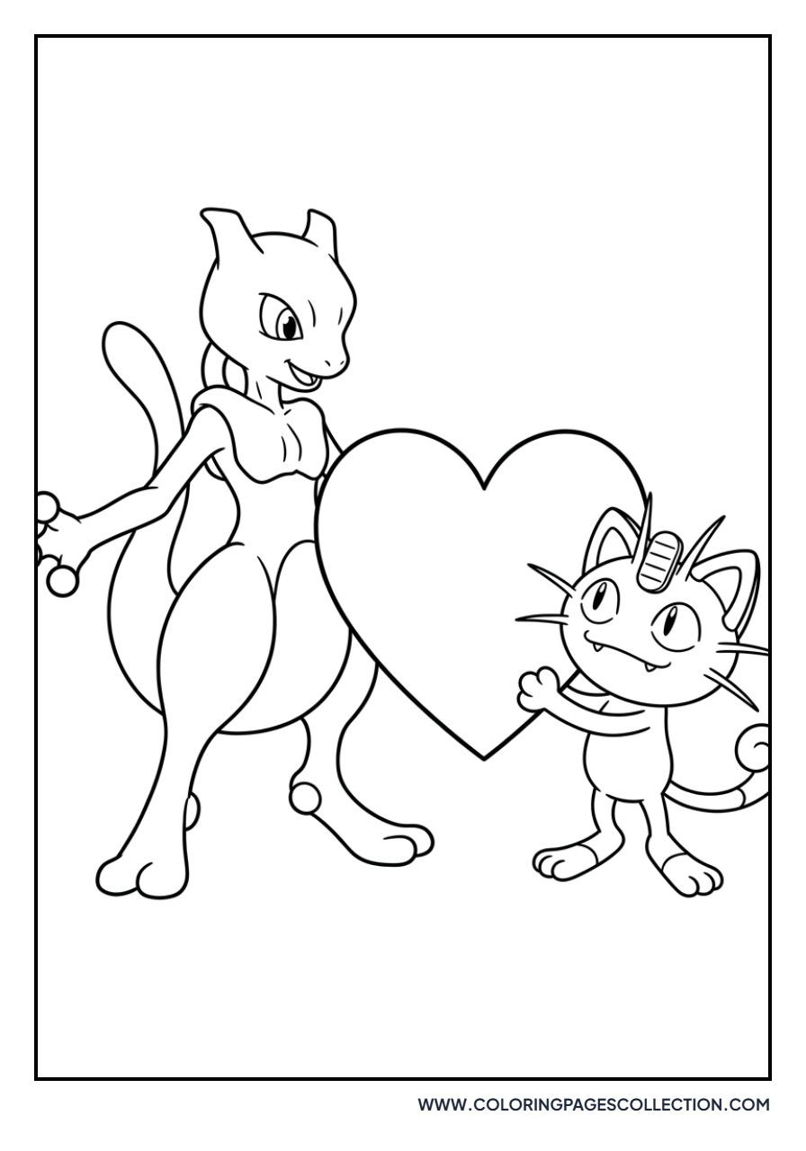 Meowth Holding a Heart