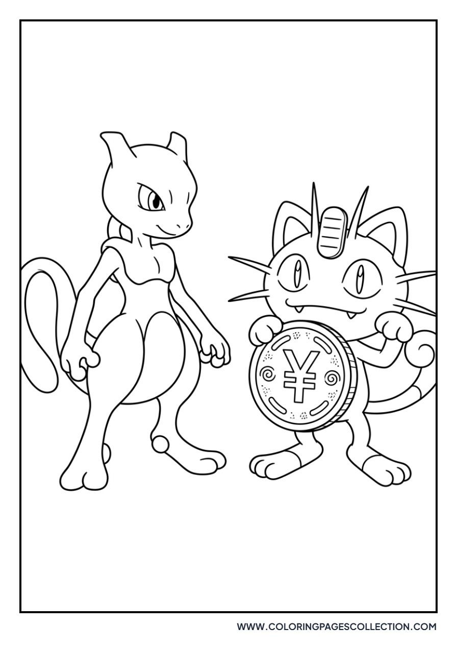 Meowth Holding Amulet Coin