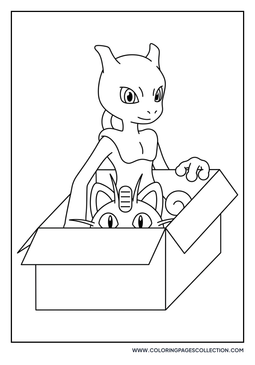 Meowth in a Cardboard Box