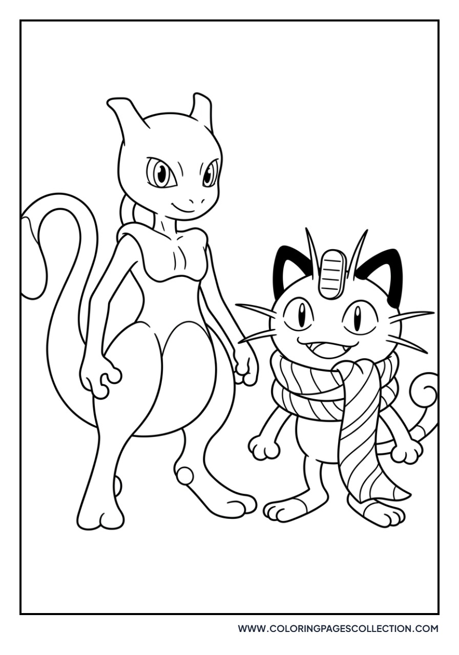 Meowth Wearing a Scarf