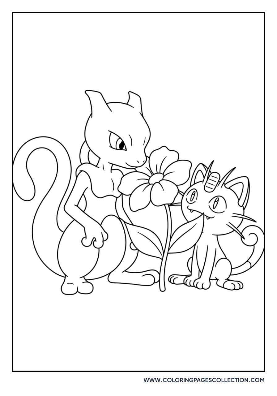 Meowth with a Flower