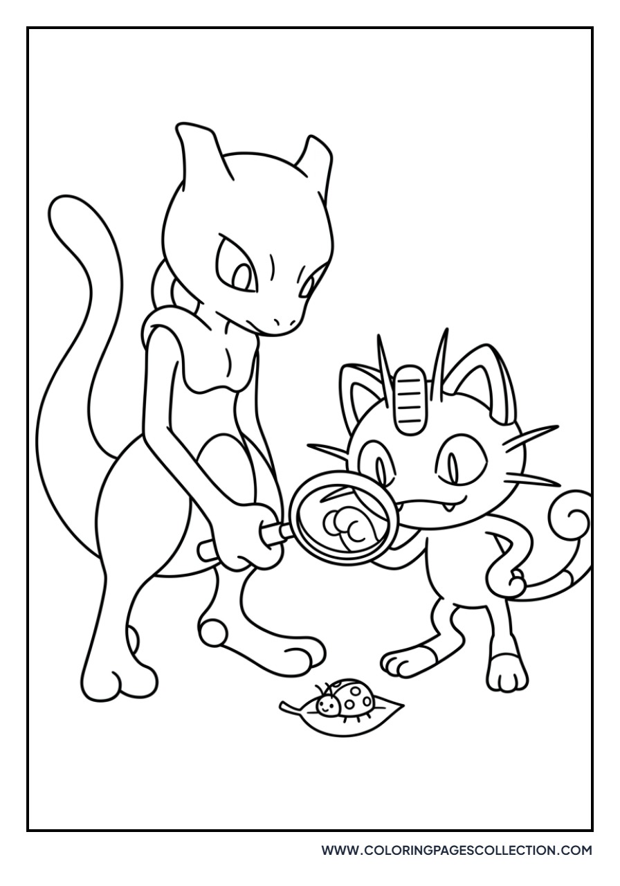 Meowth with a Magnifying Glass