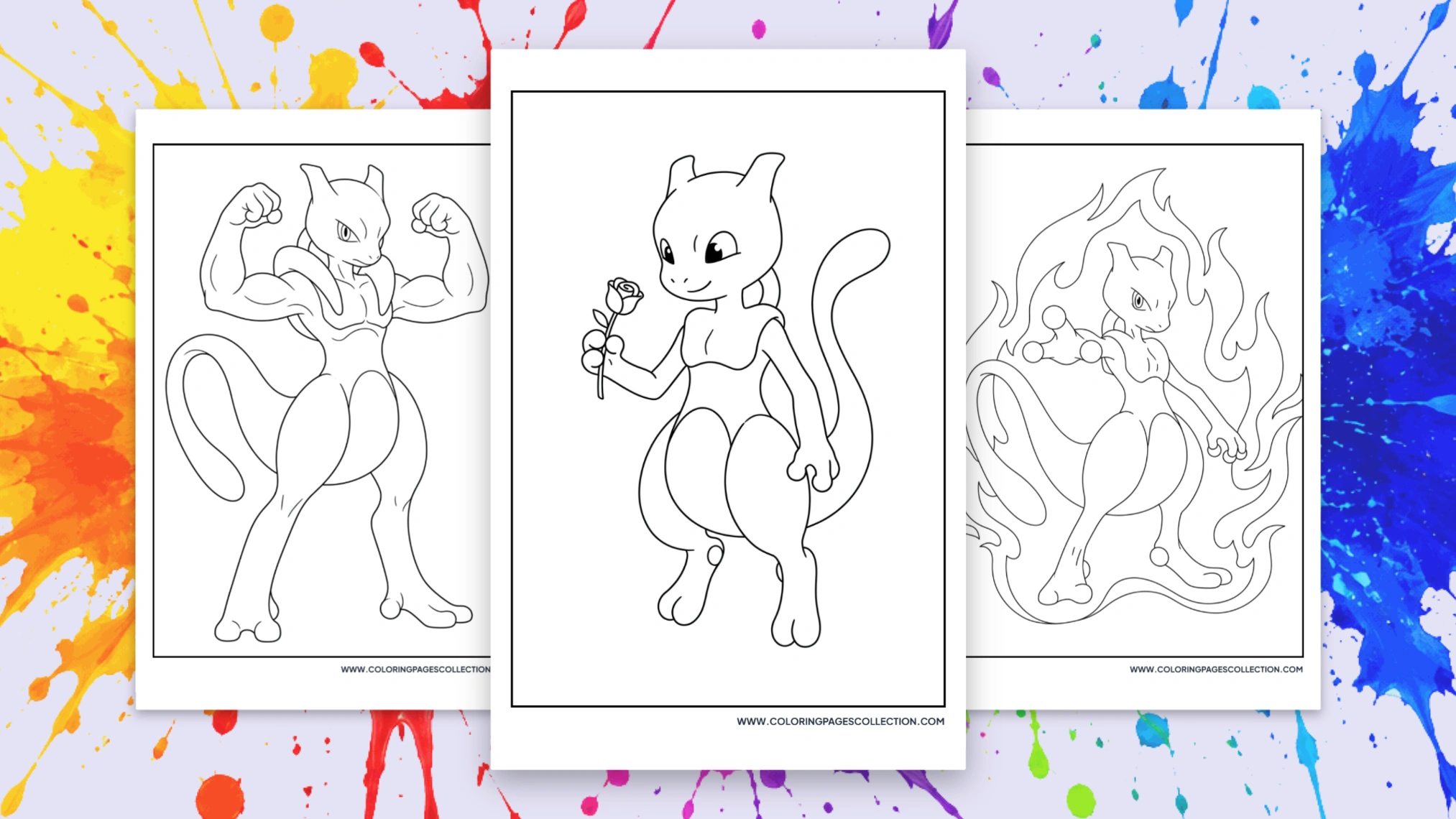 65+ Free Printable Mewtwo Coloring Pages