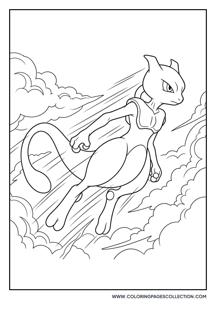 Mewtwo Flying Fast