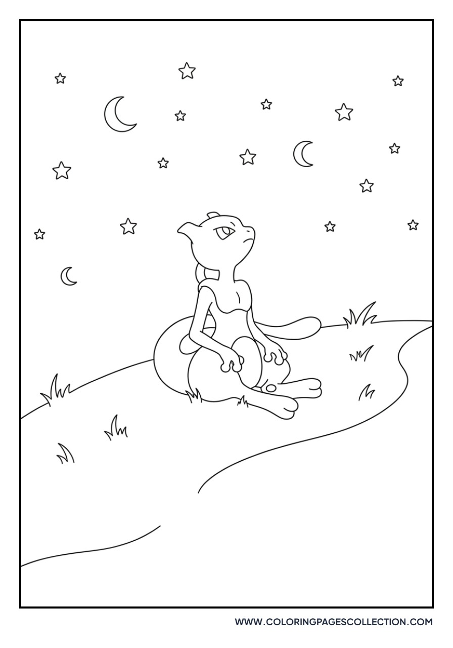 Mewtwo Looking at Stars