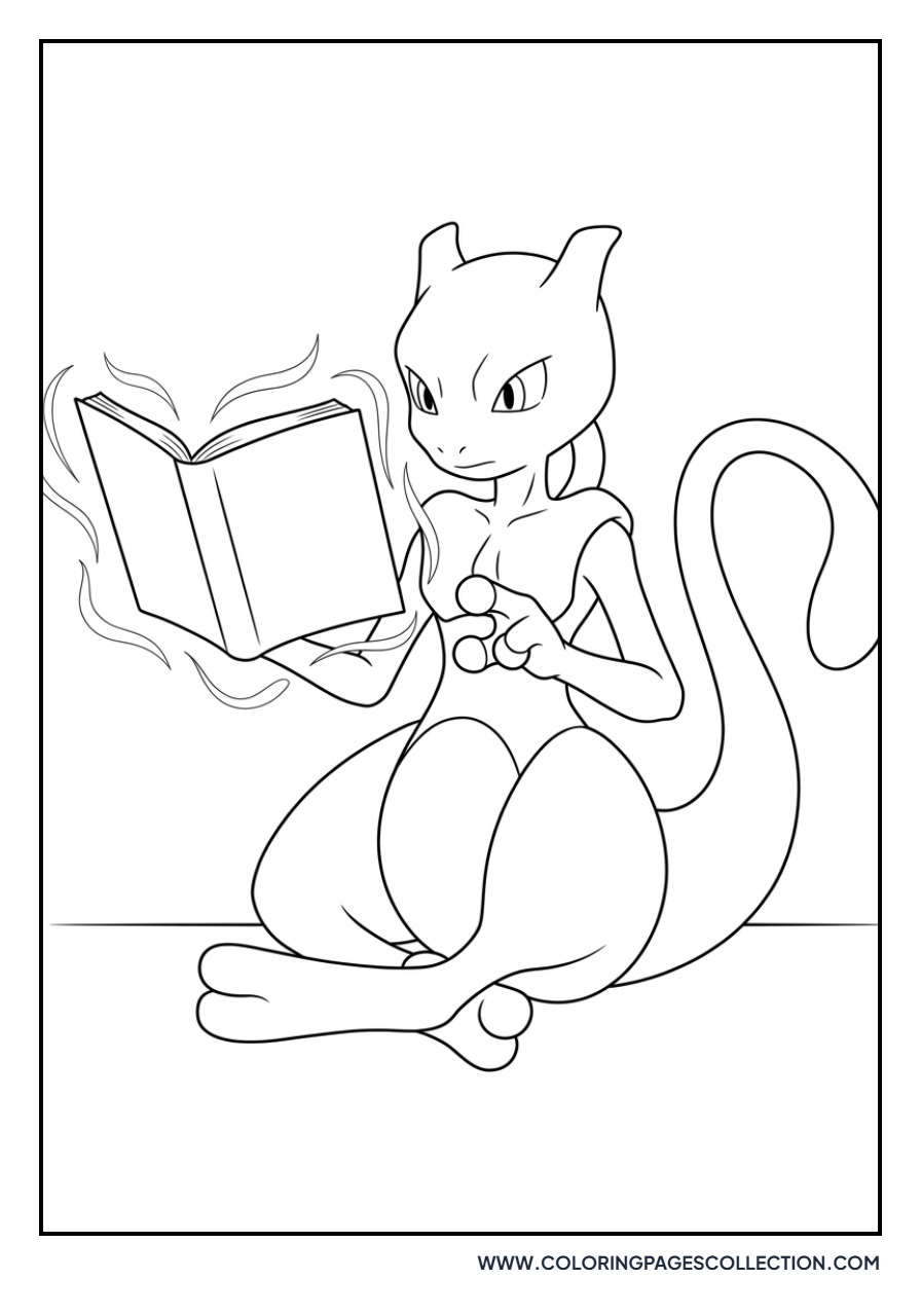 Mewtwo Reading a Book