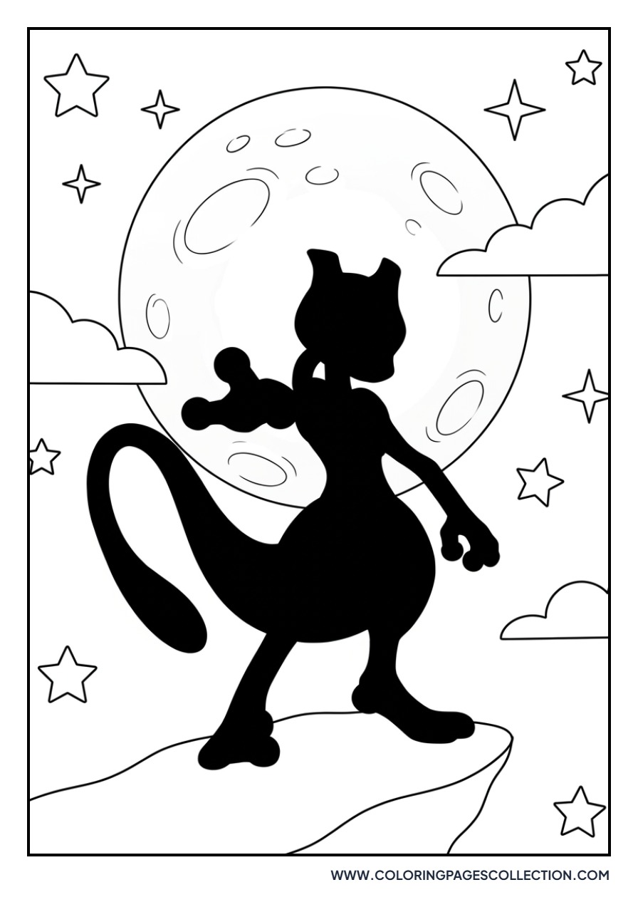 Mewtwo Under the Moonlight