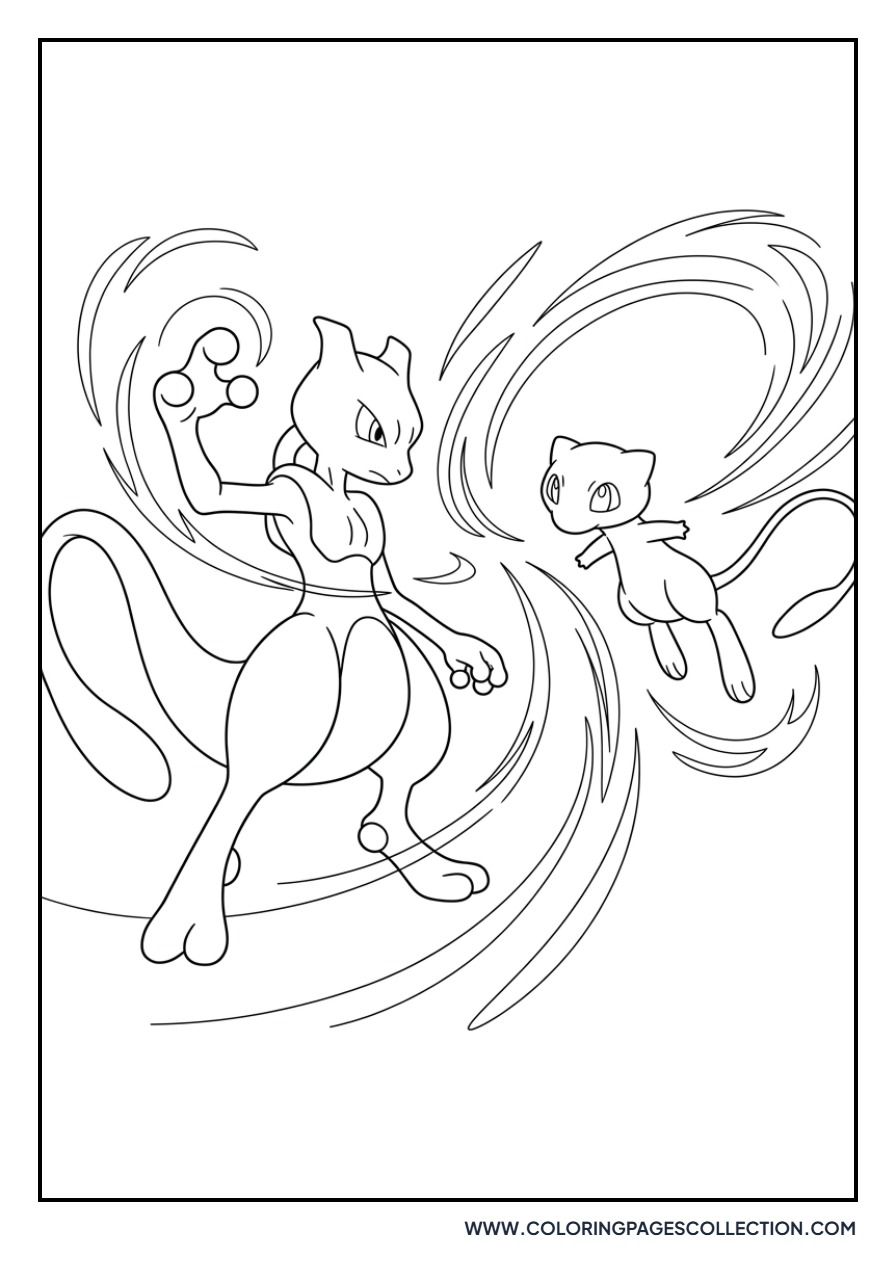 65+ Free Printable Mewtwo Coloring Pages for Kids