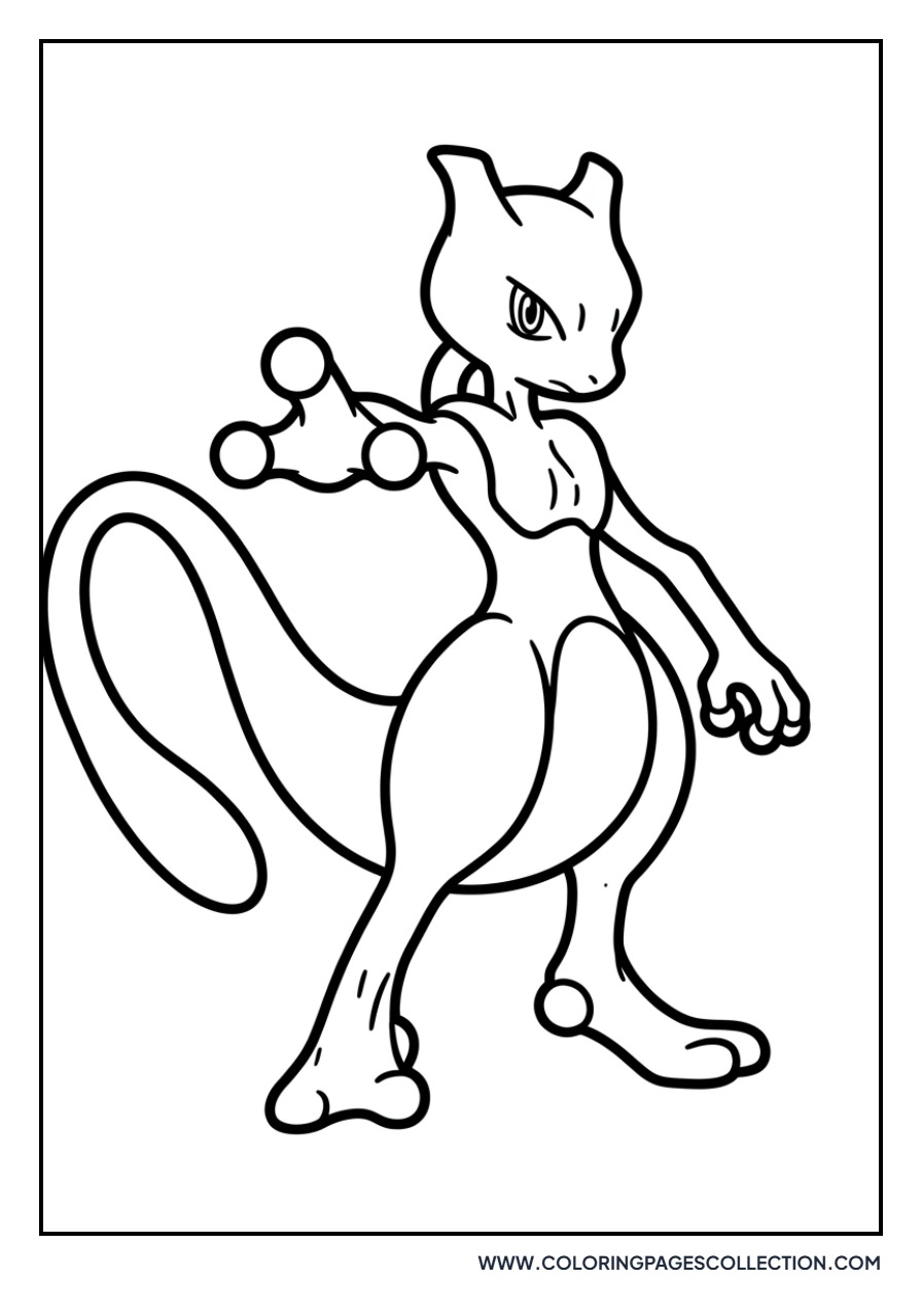 Minimalist Mewtwo Outline