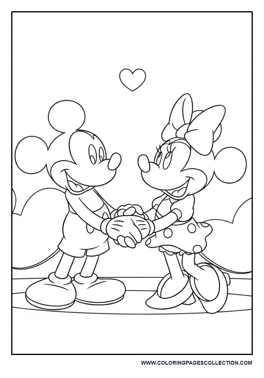 Mickey and Minnie Holding Hands