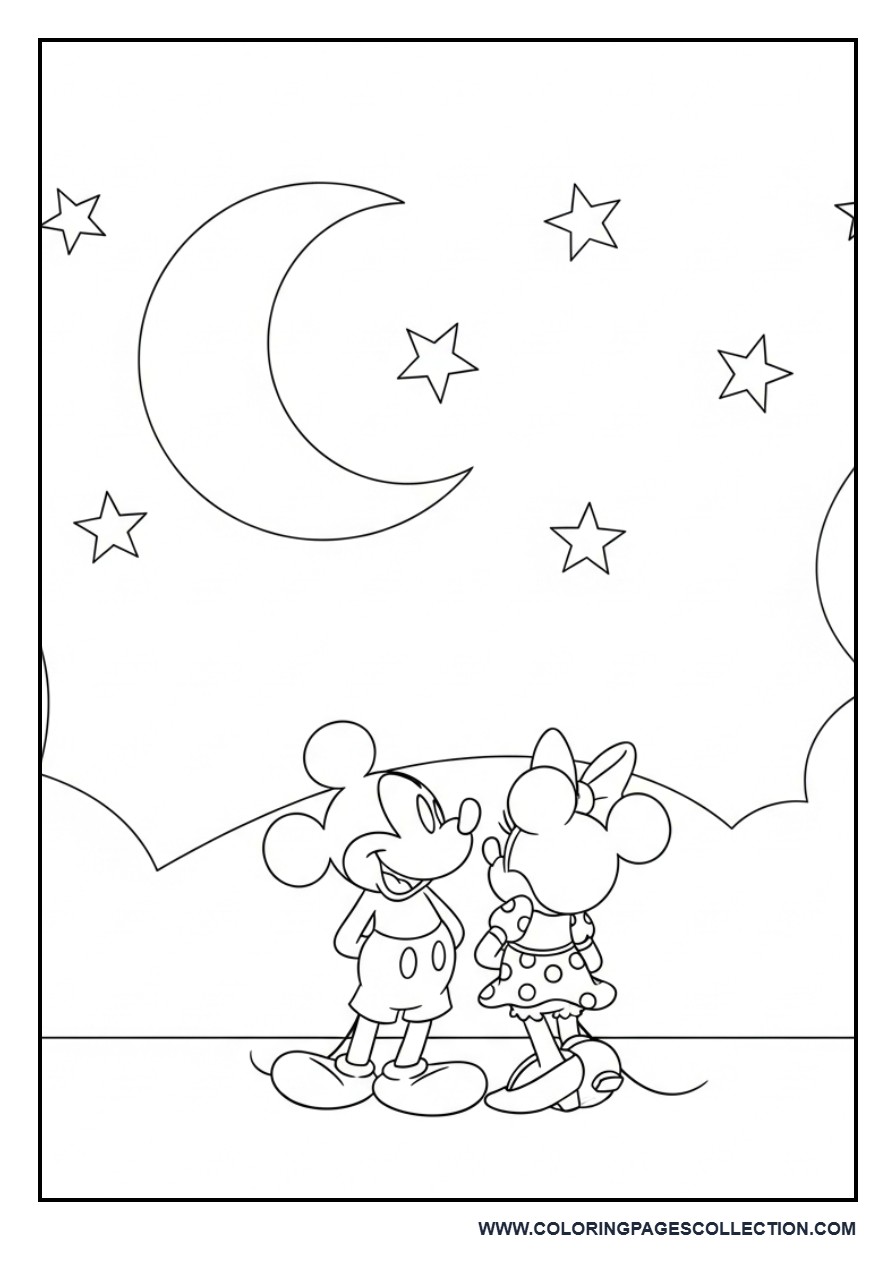 Mickey and Minnie Under Stars