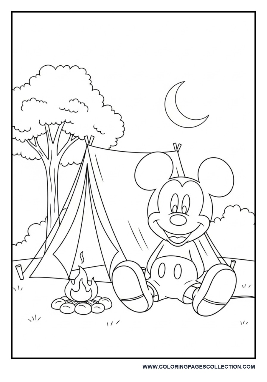Mickey Camping Scene