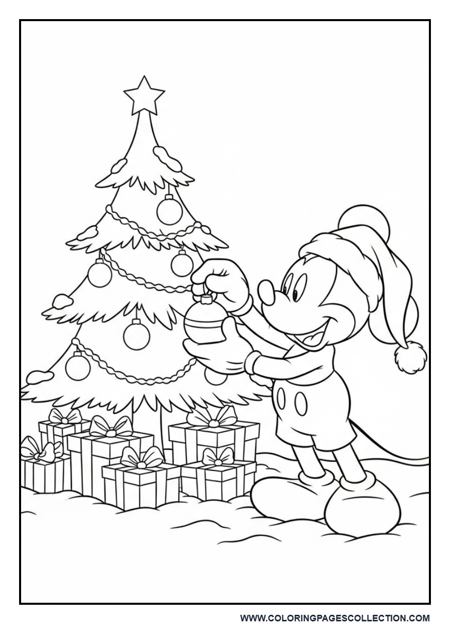 Mickey Decorating Christmas Tree