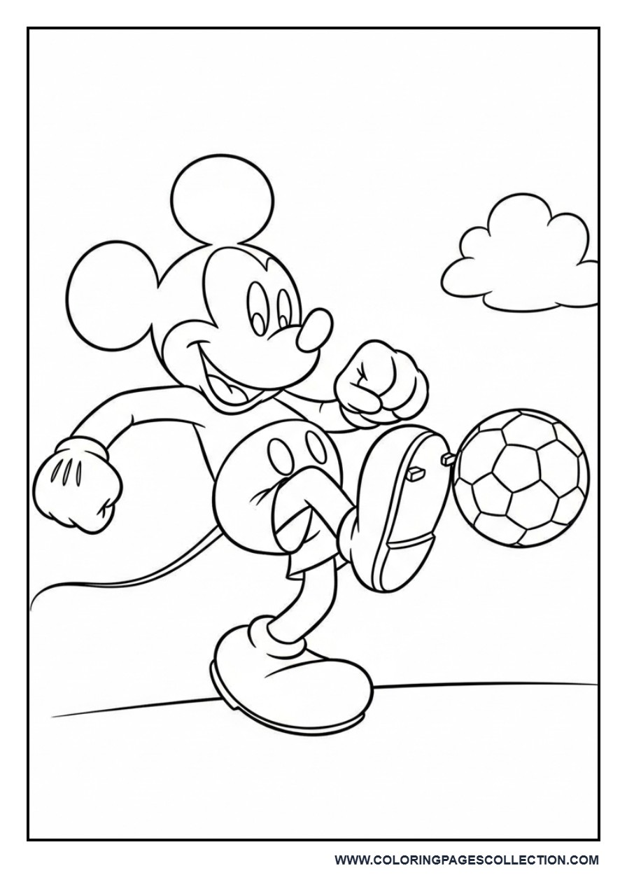 Mickey Playing with a Ball