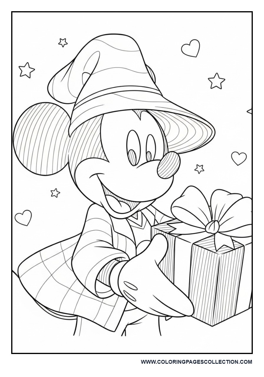 Mickey with a Gift Box