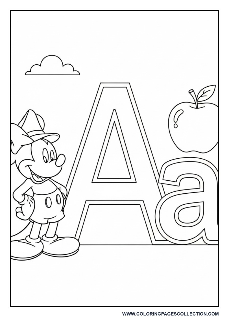 Mickey with Alphabet A