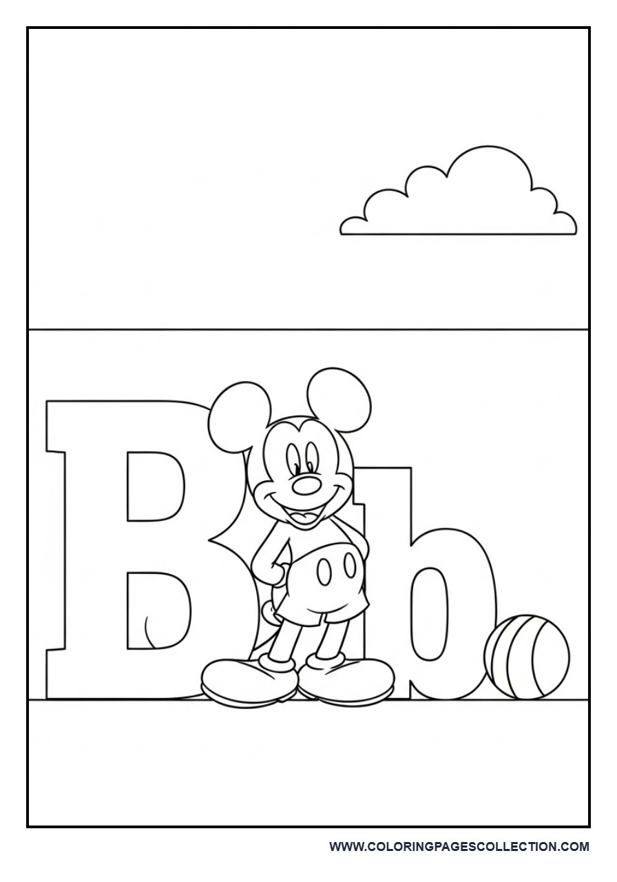 Mickey with Alphabet B