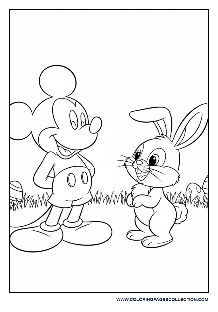 Mickey with Easter Bunny