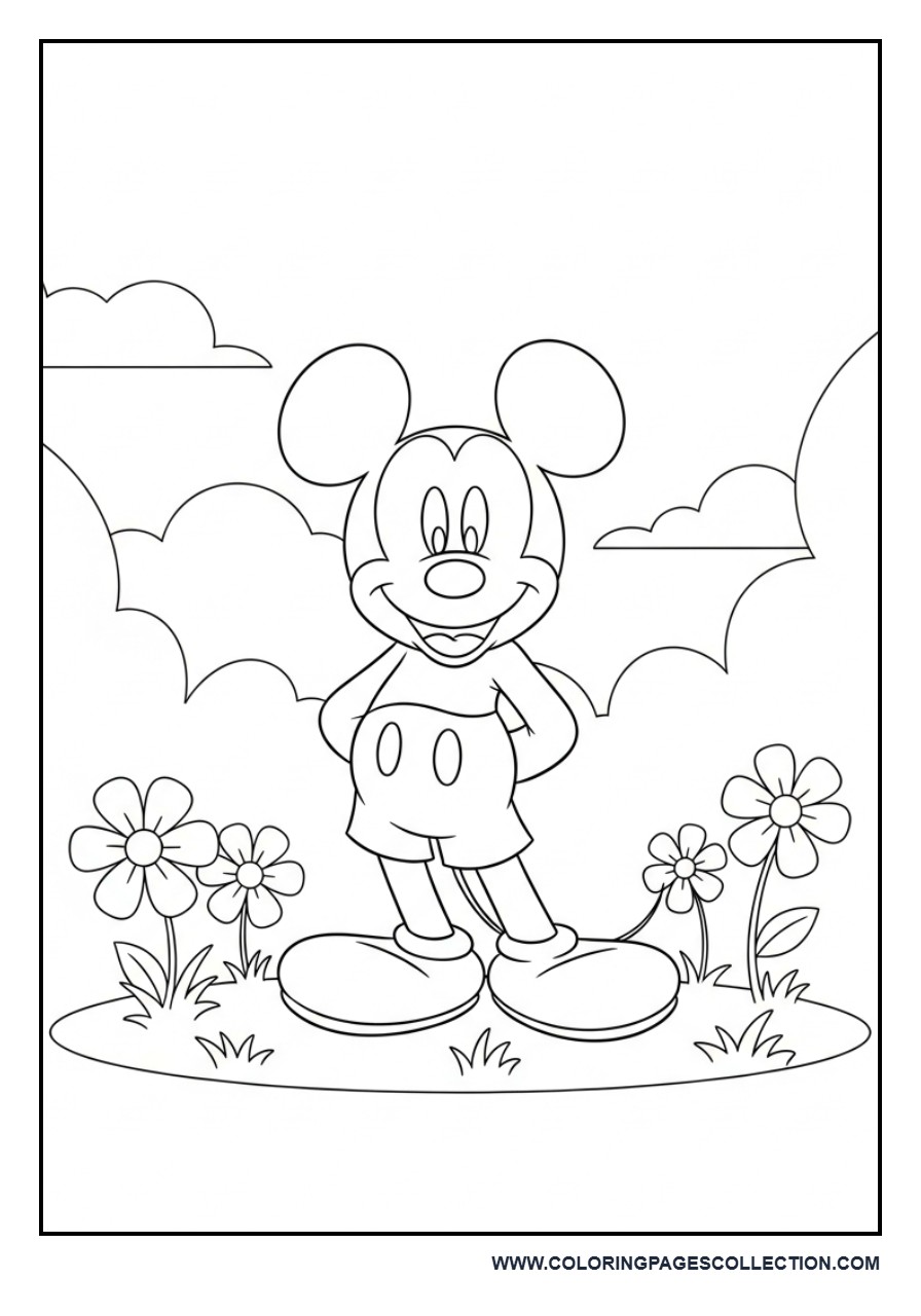 Mickey with Flowers