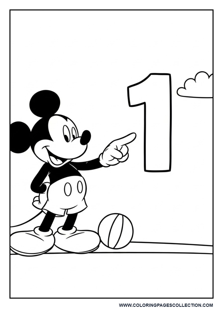 Mickey with Number 1