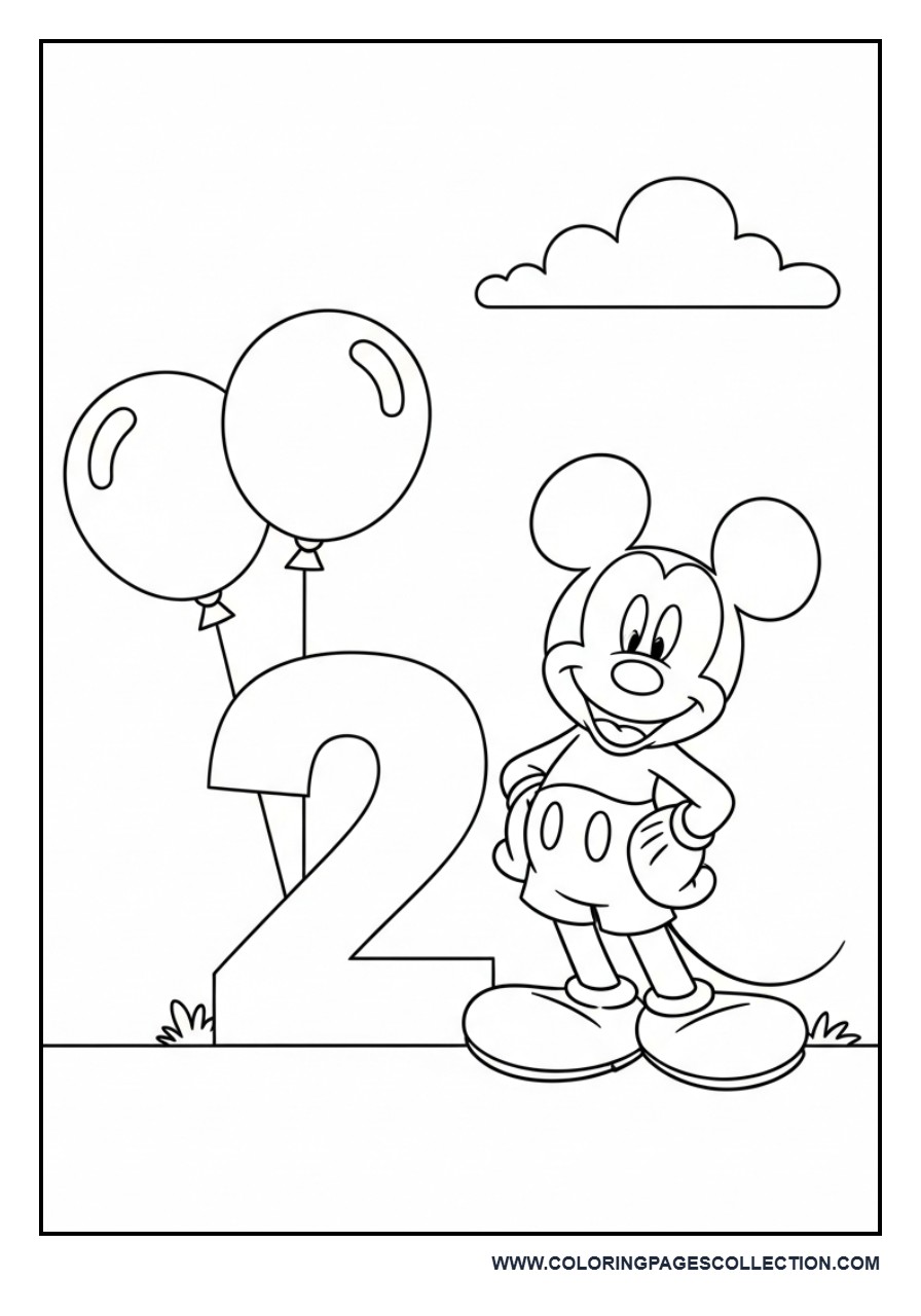 Mickey with Number 2