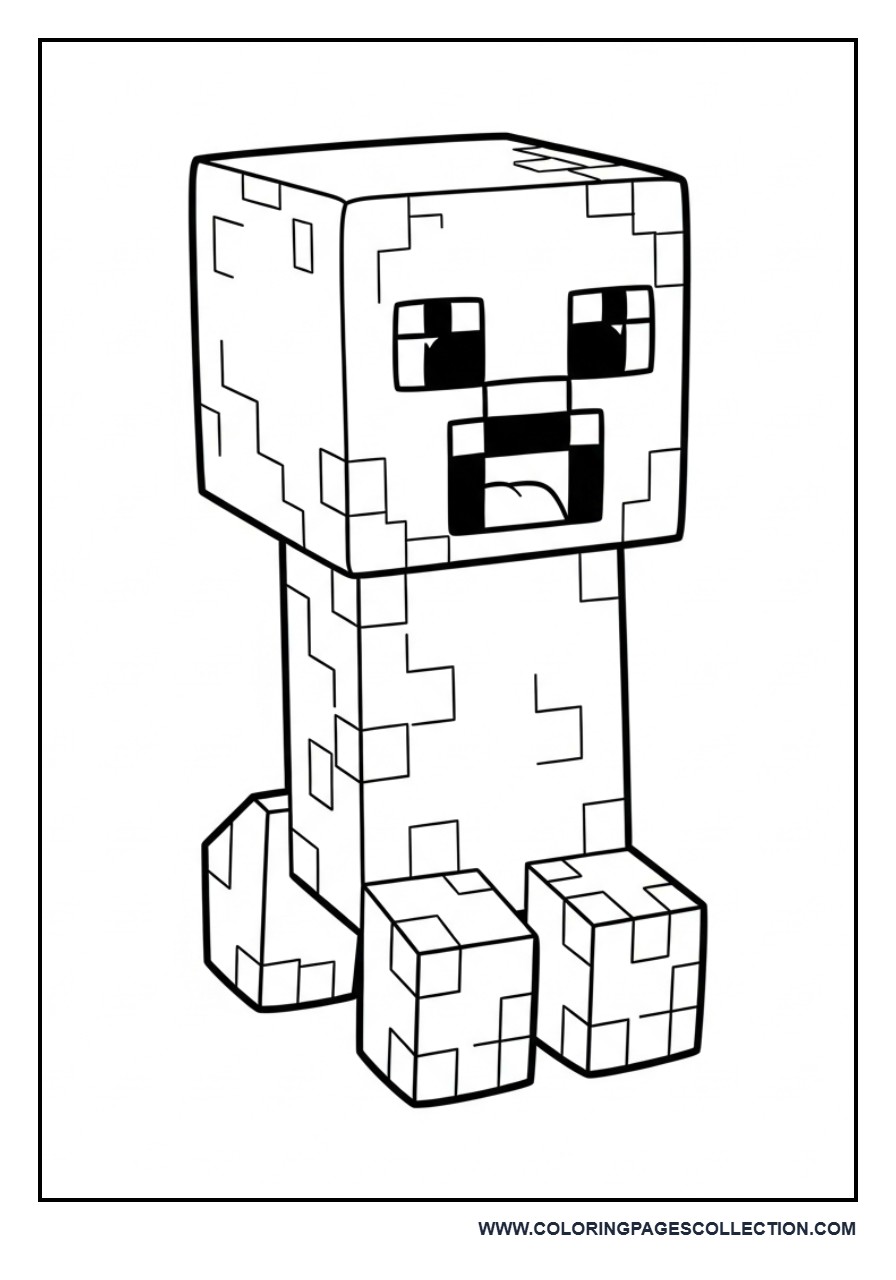 Cute Creeper Coloring Page