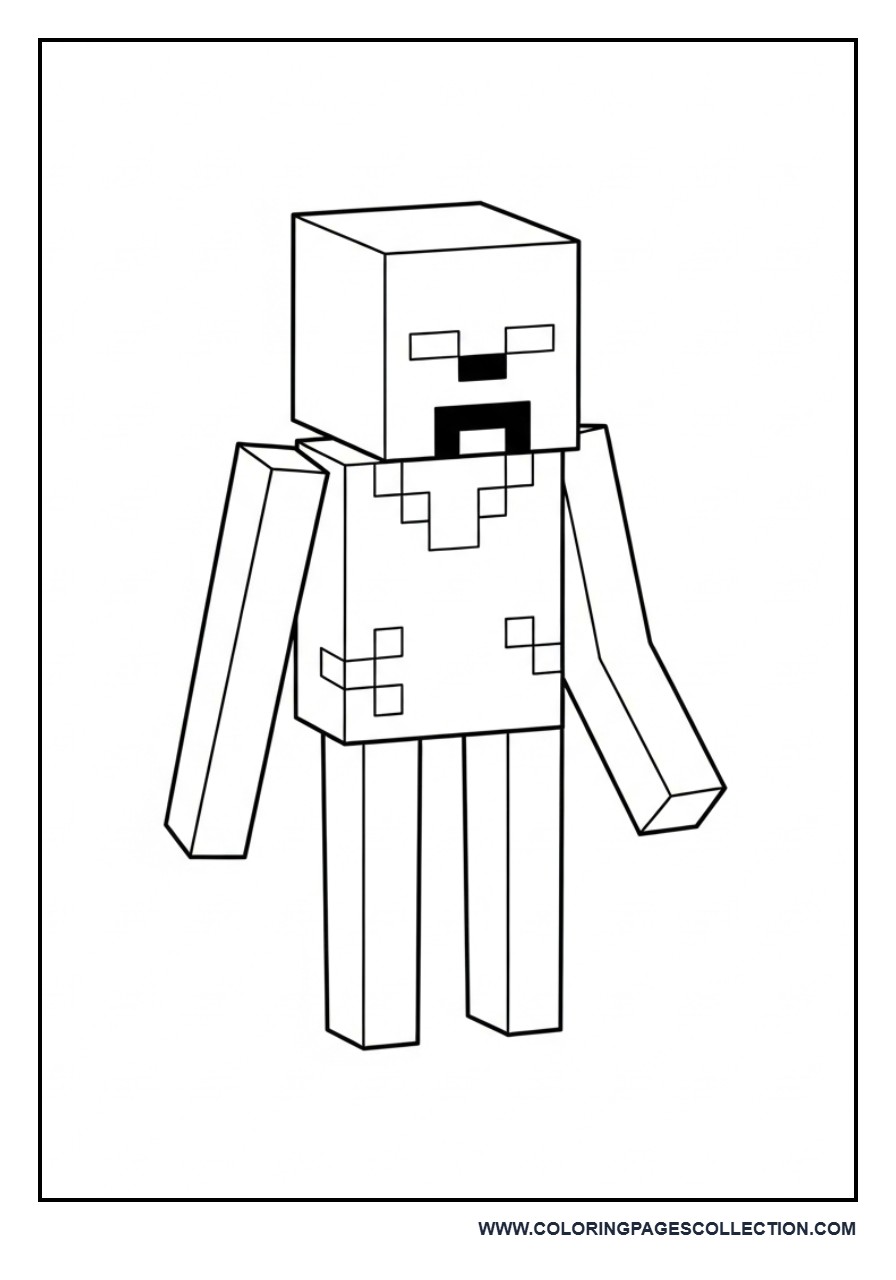 Easy Enderman Coloring Page