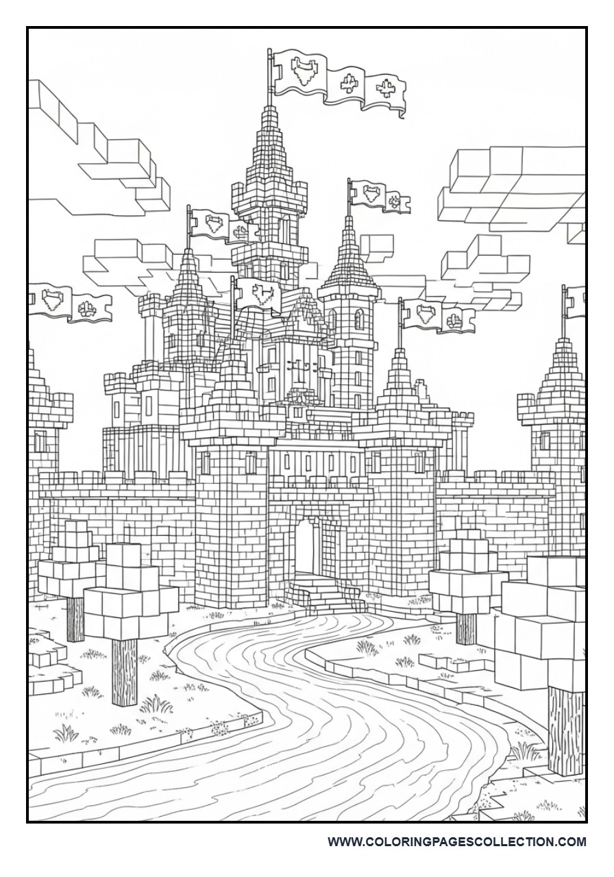 Giant Minecraft Castle Kingdom