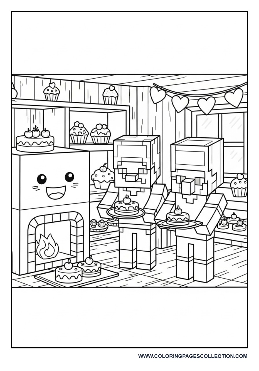Kawaii Minecraft Bakery Scene