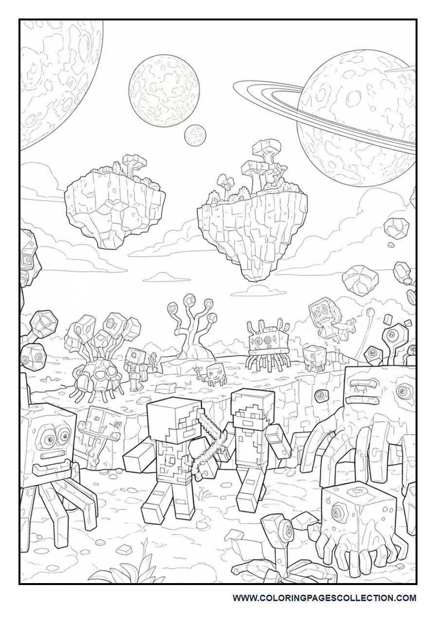 Minecraft Alien Planet Scene