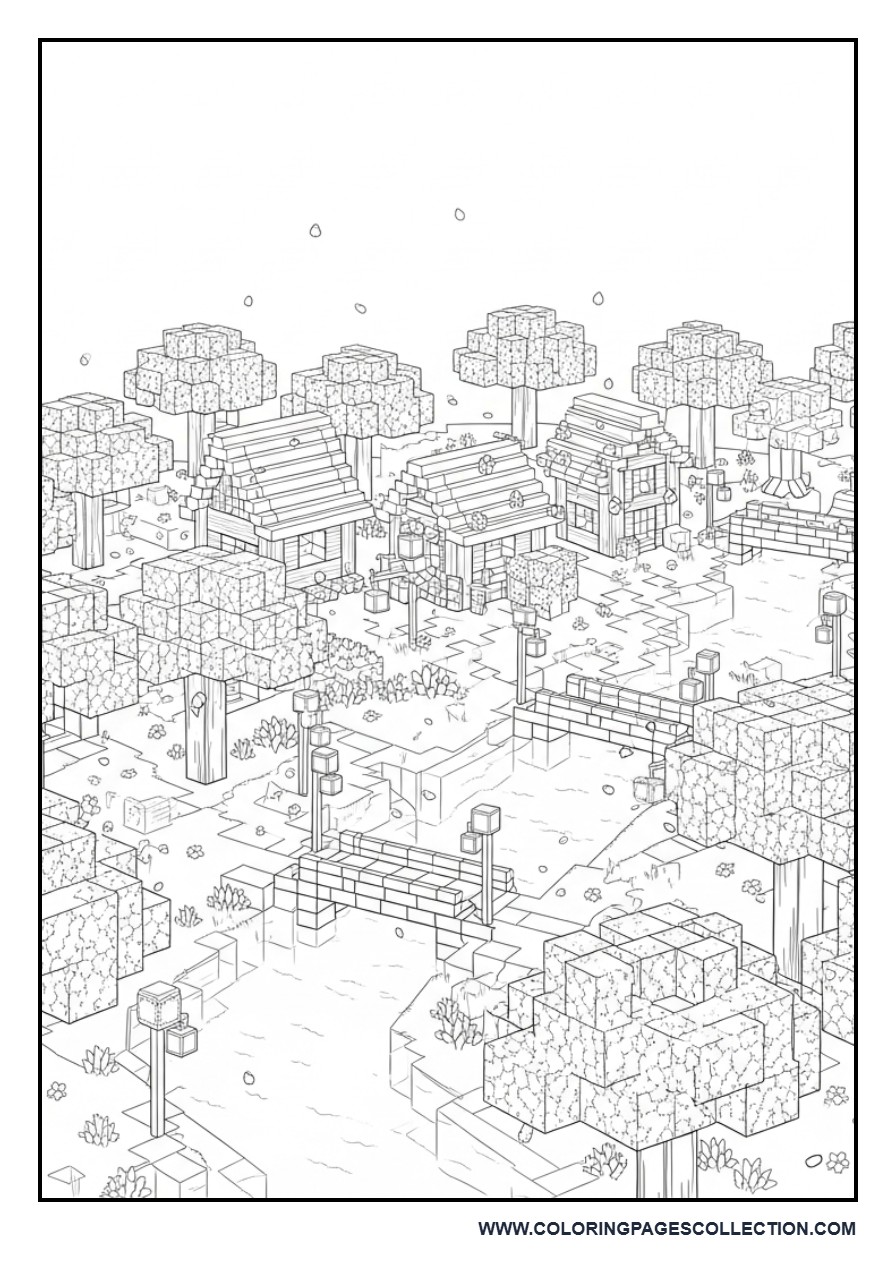 Minecraft Cherry Blossom Village
