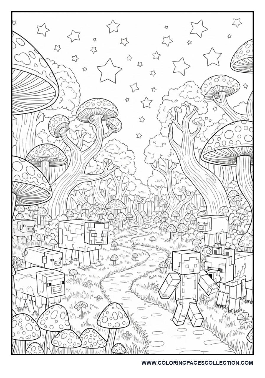 Minecraft Enchanted Forest Scene
