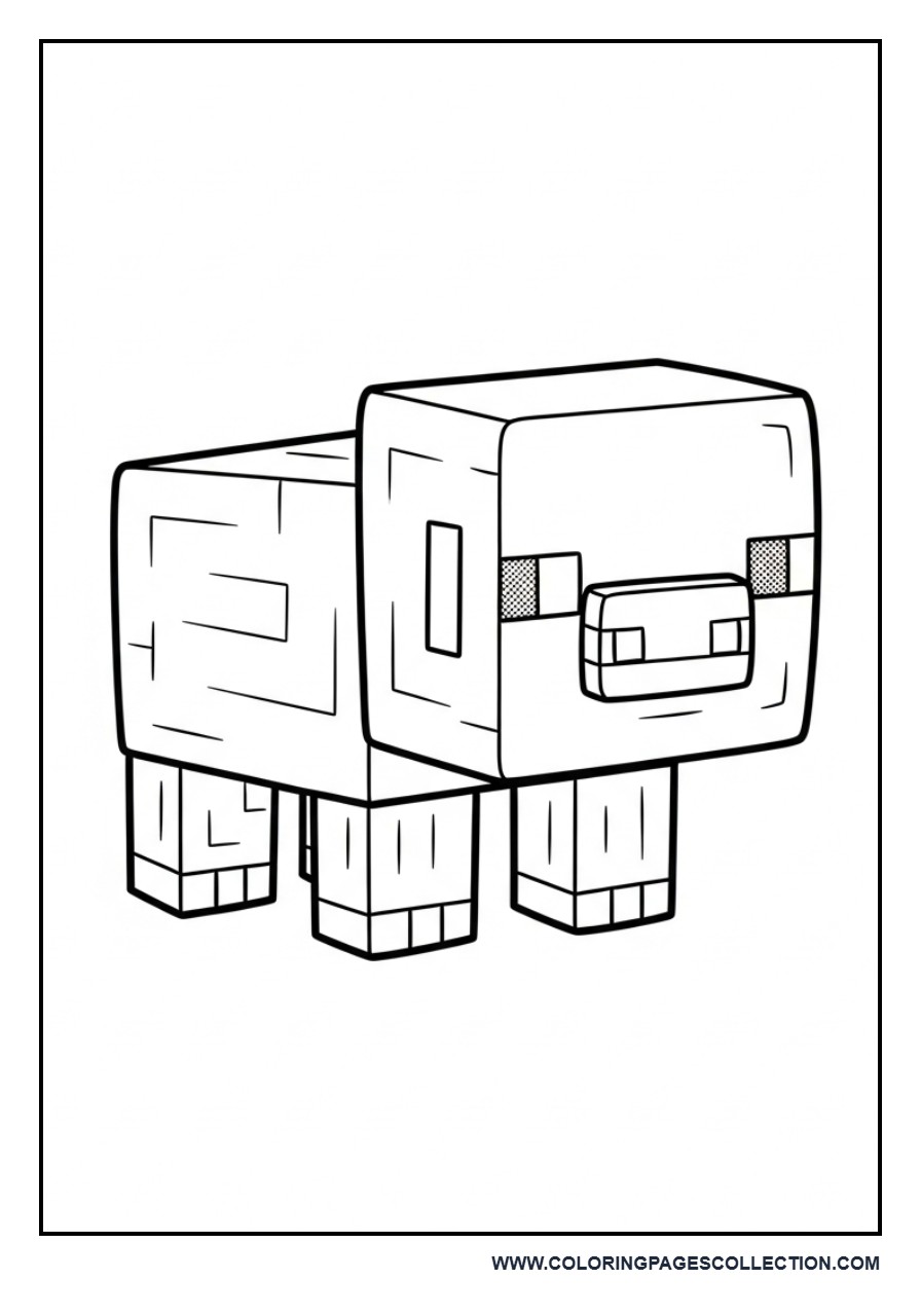 Minecraft Pig Coloring Page